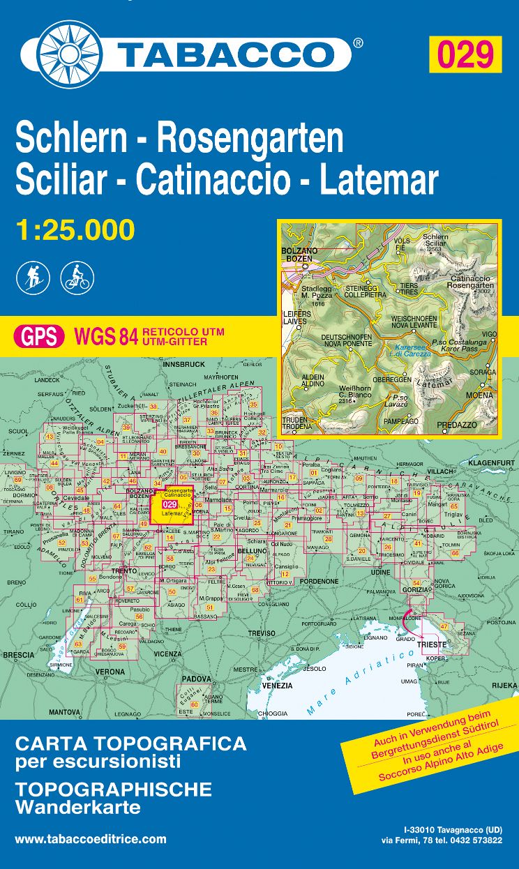 TABACCO 29. Sciliar, Catinaccio, Latemar / Schlern, Rosengarten