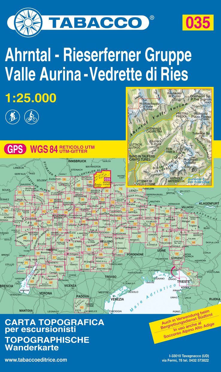TABACCO 35. Valle Aurina, Vedrette di Ries / Ahrntal, Rieserferner Gruppe