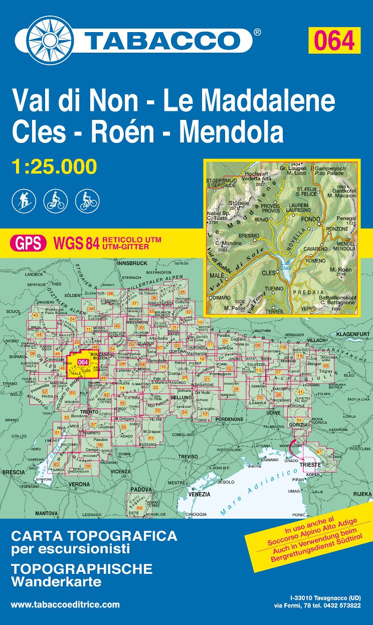 TABACCO 64. Val di Non, Le Maddalene, Cles, Roèn, Mendola