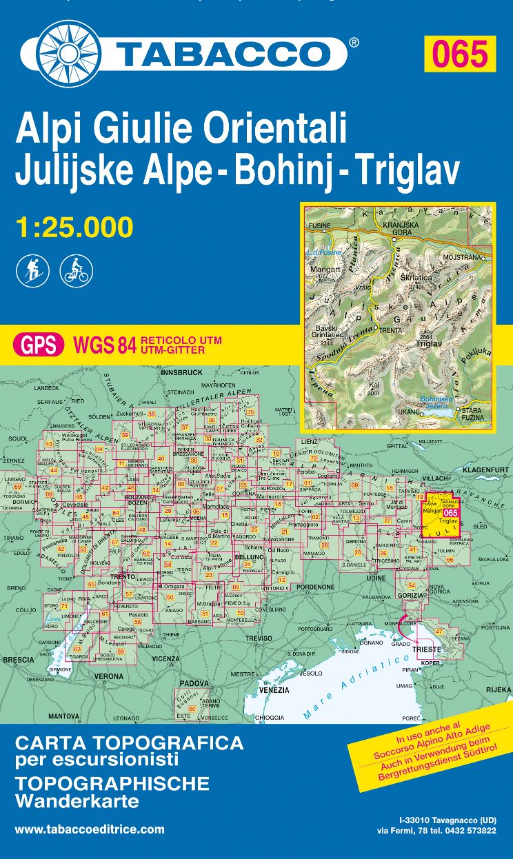 TABACCO 65. Alpi Giulie Orientali / Julijske Alpe, Bohinj, Triglav
