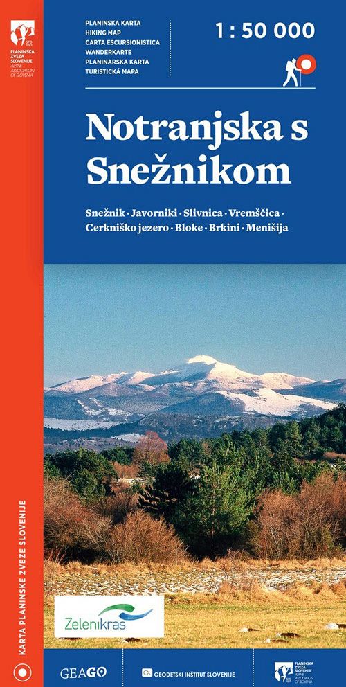 Notranjska s Snežnikom 1:50.000, planinska karta