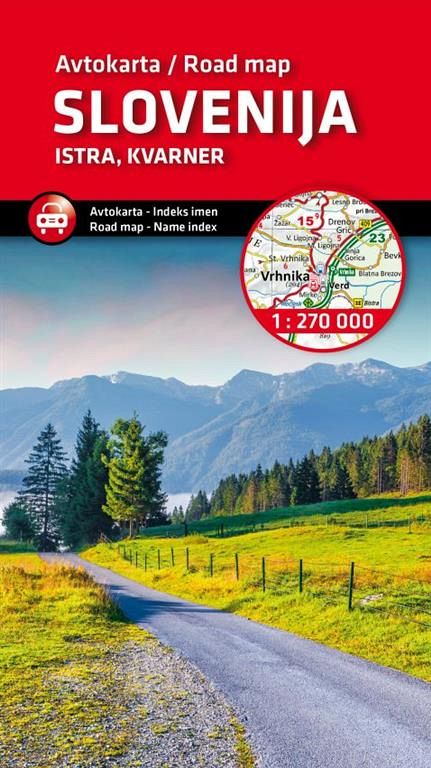 Slovenija, Istra, Kvarner 1:270.000, avtokarta