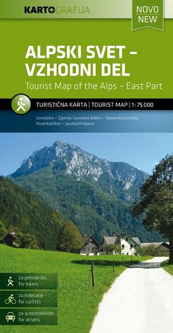 Alpski svet – vzhodni del 1:75.000, turistična karta