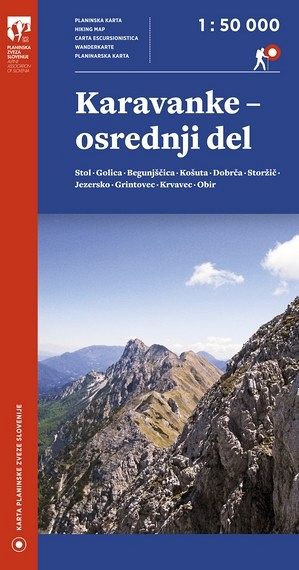 Karavanke – osrednji del 1:50.000, planinska karta