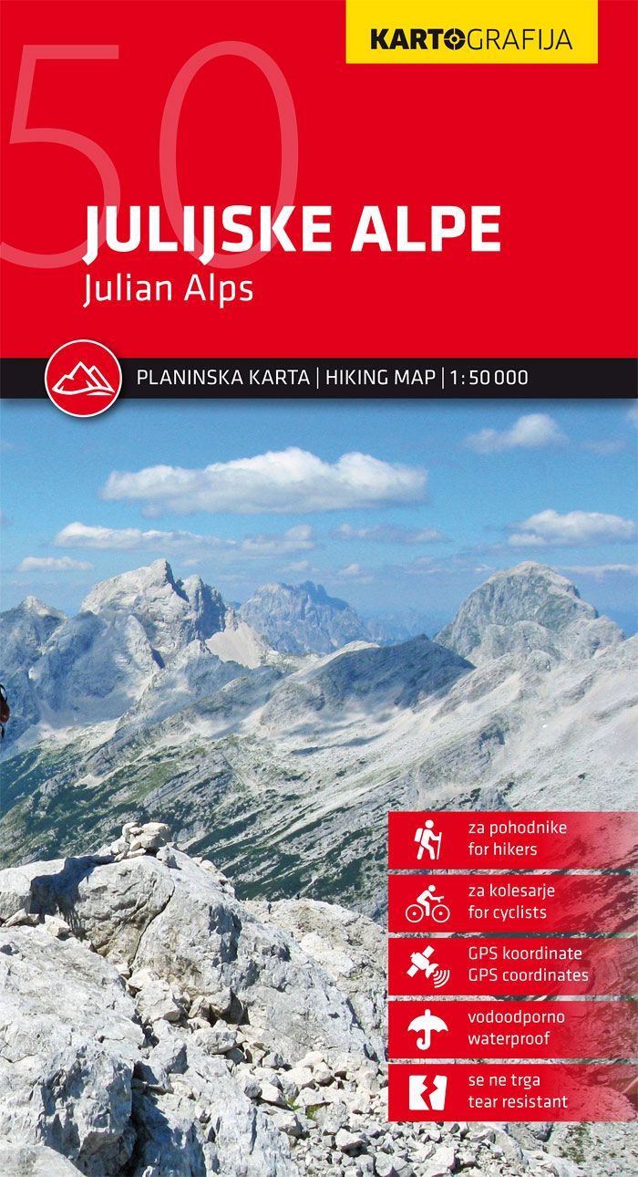 Julijske Alpe 1:50.000, planinska karta