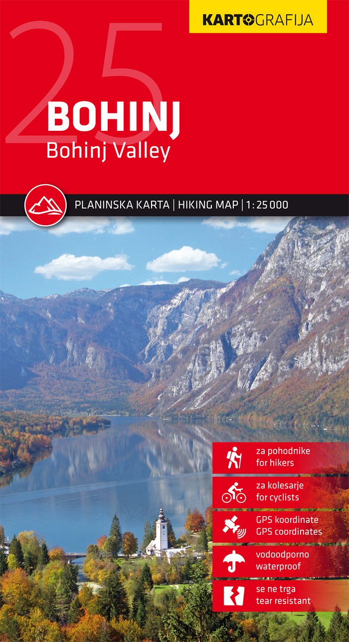 Bohinj 1:25.000, planinska karta