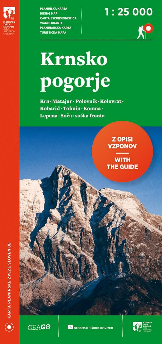 Krnsko pogorje, planinska karta