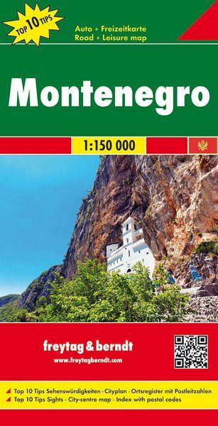 Montenegro 1:150.000, carta stradale+turistica