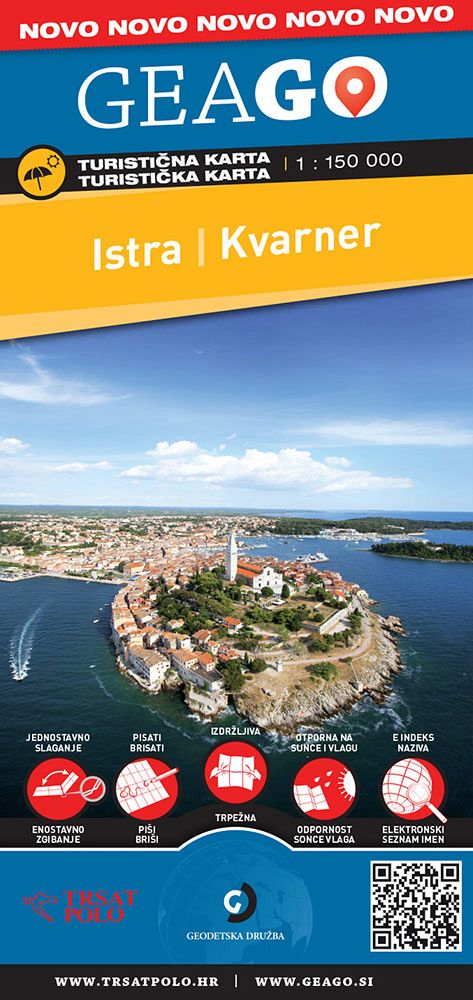 Istra, Kvarner 1:150.000, turistična karta