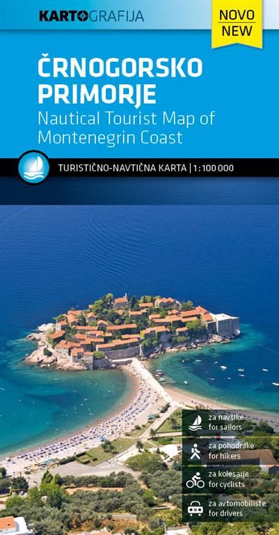 Črnogorsko primorje 1:100.000, turistično-navtična karta