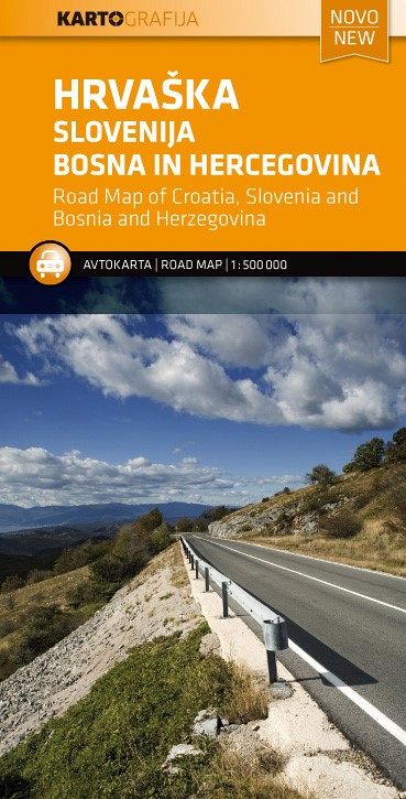 Hrvaška, Slovenija, Bosna in Hercegovina 1:500.000, avtokarta