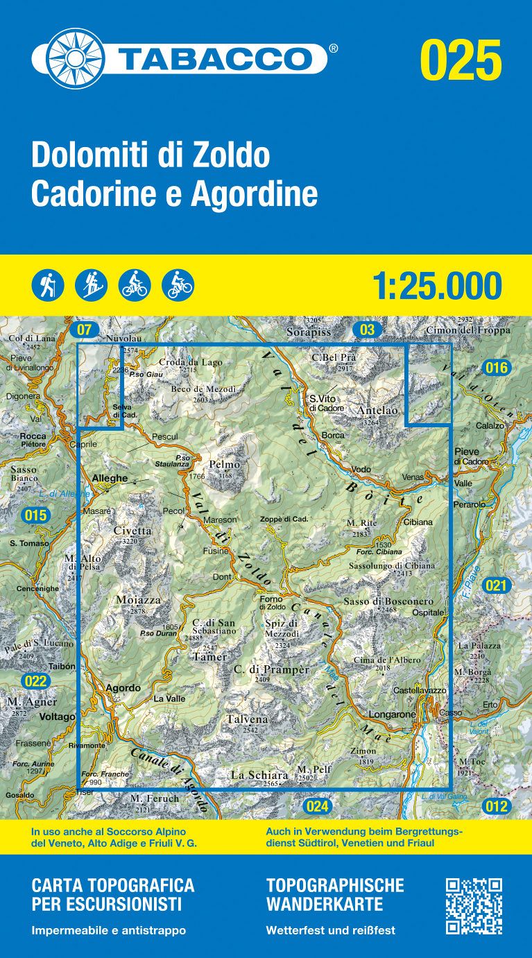 TABACCO 25. Dolomiti di Zoldo Cadorine e Agordine