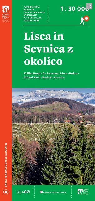 Lisica in Sevnica z okolico, carta escursionistica