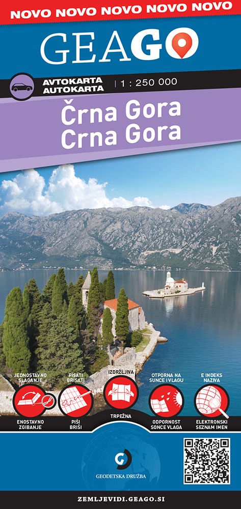 Črna Gora / Montenegro carta automobilistica