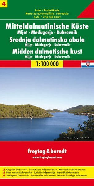 Srednja dalmatinska obala št.4, avto/turistična karta