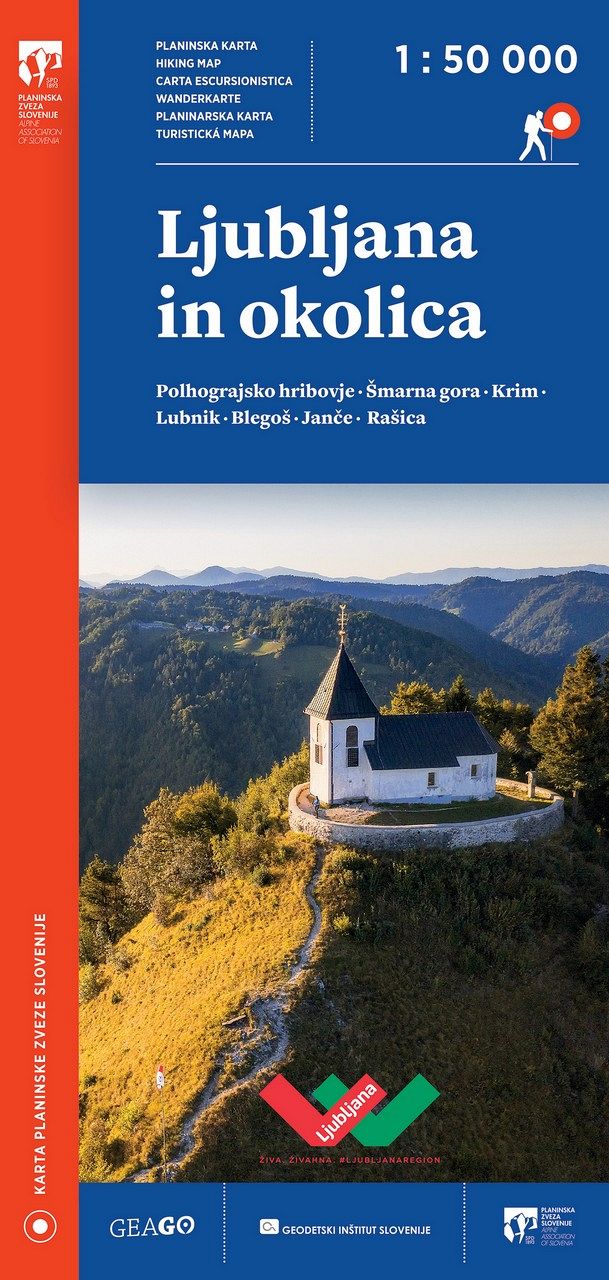 Ljubljana in okolica, planinska karta