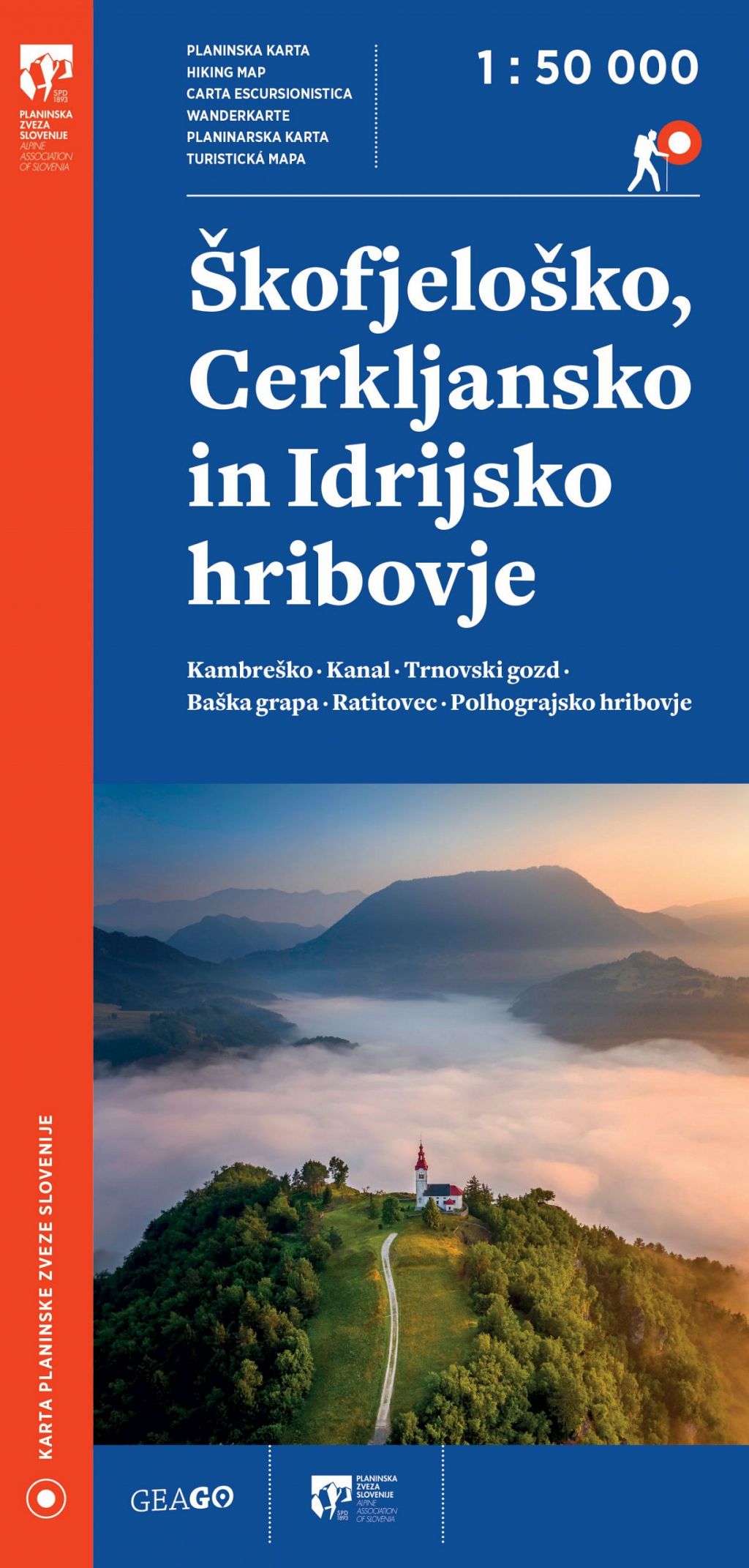 Škofjeloško, Cerkljansko in Idrijsko hribovje, planinska karta