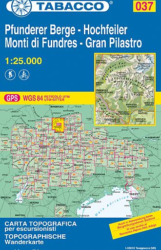 TABACCO 37. Monti di Fundres, Gran Pilastro / Pfunderer Berge, Hochfeiler