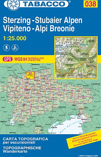 TABACCO 38. Vipiteno, Alpi Breonie / Sterzing, Stubaier Alpen