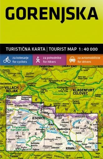 Gorenjska 1:40.000, turistična karta z vodnikom