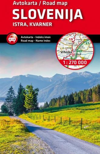 Slovenija, Istra, Kvarner 1:270.000, avtokarta