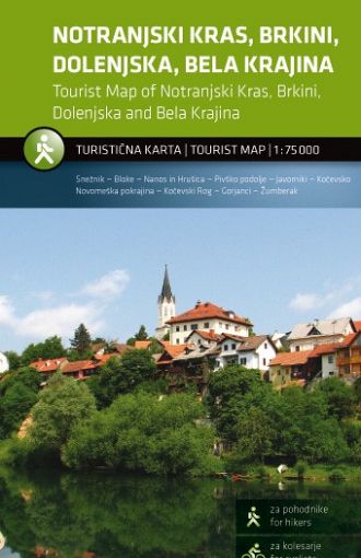 Notranjski Kras, Brkini, Dolenjska, Bela Krajina 1:75.000, turistična karta