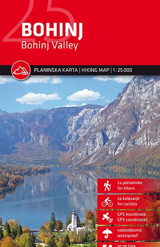 Bohinj 1:25.000, planinska karta