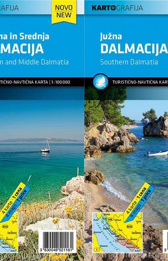 Severna, Srednja in Južna Dalmacija – Komplet – 1:100.000, turistično-navtična karta