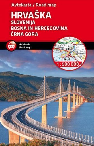 Hrvaška, Slovenija, Bosna in Hercegovina, avtokarta