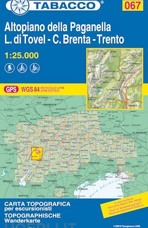 TABACCO 67. Altopiano della Paganella, L.di Tovel, C. Brenta, Trento