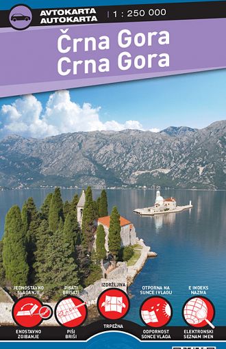 Črna Gora / Montenegro carta automobilistica