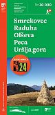 Smrekovec, Raduha, Olševa, Peca, Uršlja gora, planinska karta