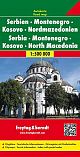 Srbija, Črnagora, Kosovo, severna Makedonija, avtokarta