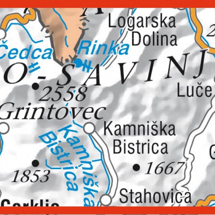 Grintovci, planinska karta