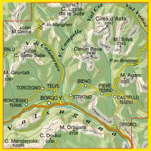TABACCO 58. Valsugana, Tesino, Lagorai, Cima d’Asta