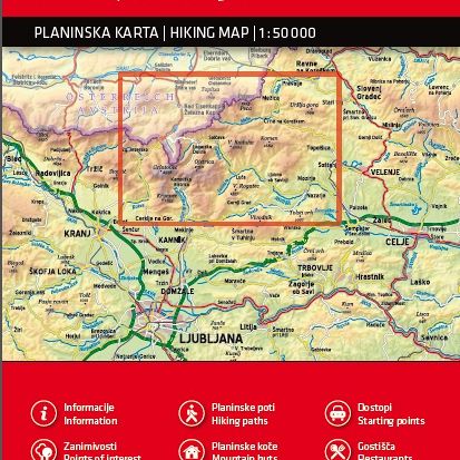 Kamniško-Savinjske Alpe 1:50.000, planinska karta