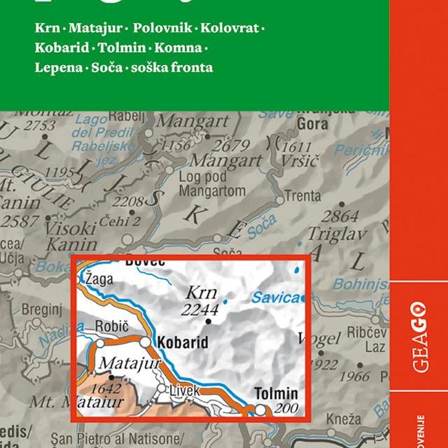 Krnsko pogorje, planinska karta