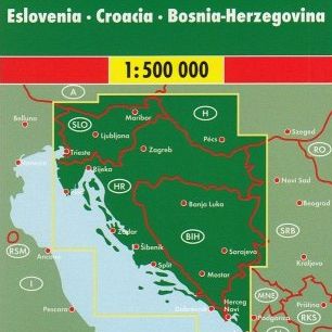 Slovenia, Croazia, Bosnia-Erzegovina 1:500 000, carta stradale