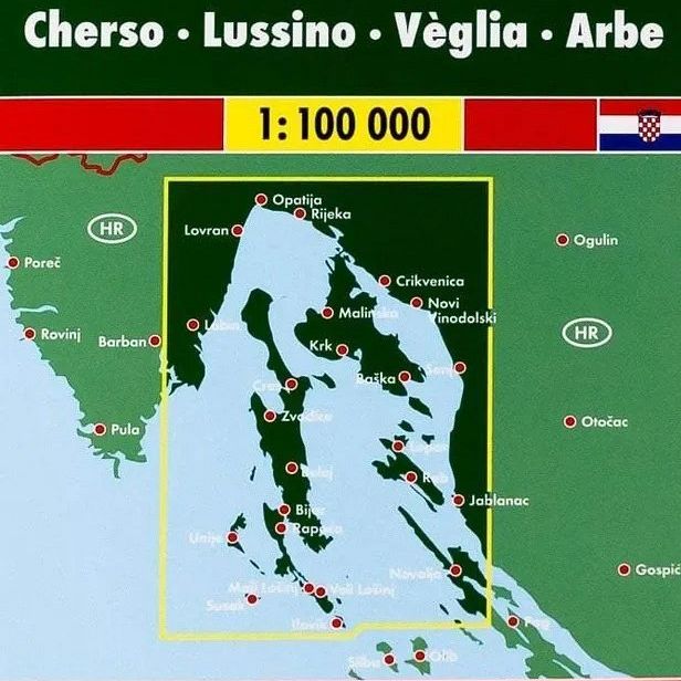 Cres, Lošinj, Krk, Rab 1:100.000, avto+turistična karta