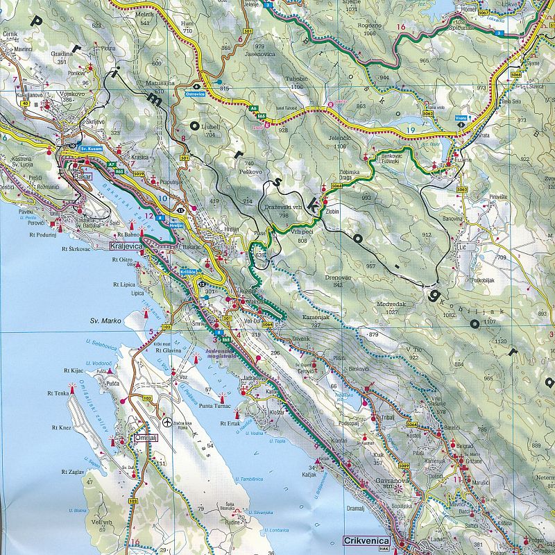 Cres, Lošinj, Krk, Rab 1:100.000, avto+turistična karta