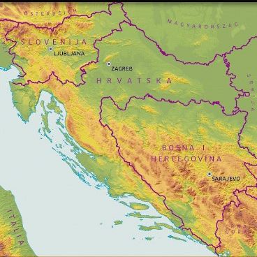 Hrvaška, Slovenija, Bosna in Hercegovina 1:500.000, avtokarta