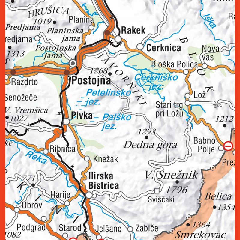 Notranjska s Snežnikom, planinska karta