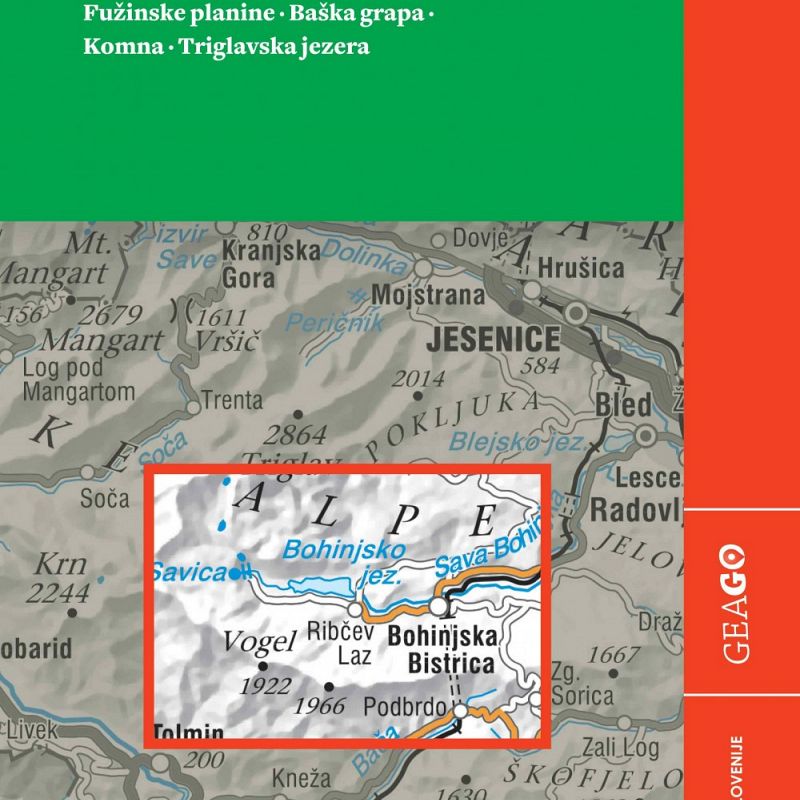 Bohinj, planinska karta