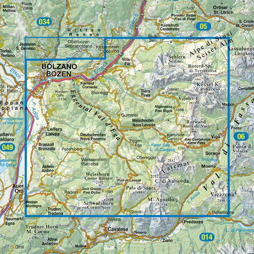 TABACCO 29. Sciliar, Catinaccio, Latemar / Schlern, Rosengarten