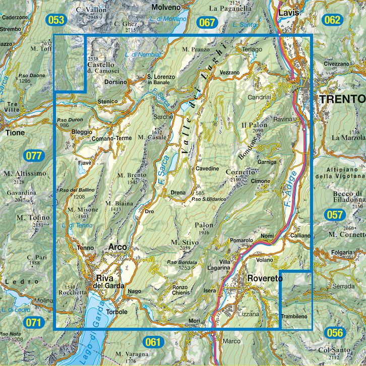 TABACCO 55. Arco, Valle del Sarca, Valle dei Laghi