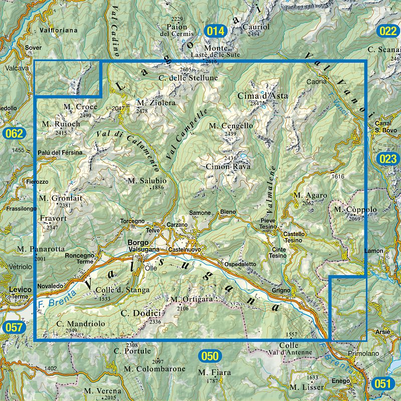 TABACCO 58. Valsugana, Tesino, Lagorai, Cima d’Asta
