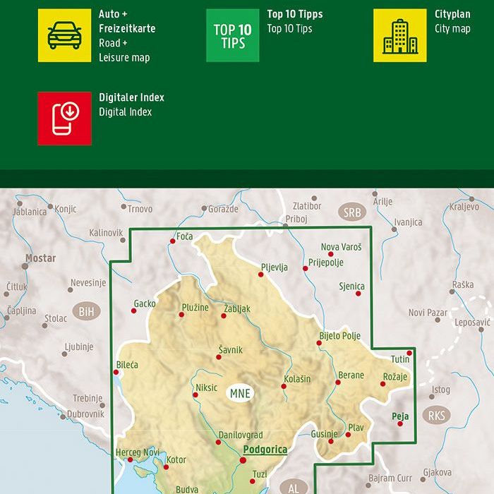 Montenegro, avto/turistična karta