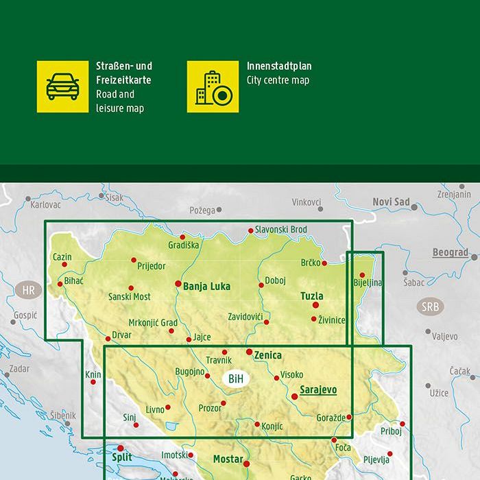 Bosnia ed Erzegovina 1:200.000, avto+turistična karta