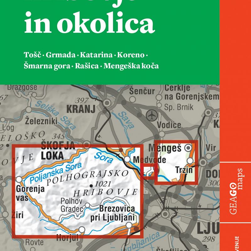 Polhograjsko hribovje in okolica, planinska karta