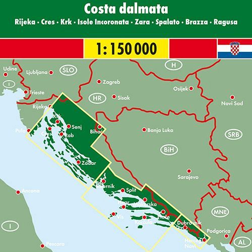 Costa dalmata, carta stradale e turistica